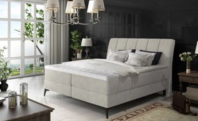 Pat boxspring tapitat cu lada de depozitare, 180X200 cm, Aderito, Eltap (Culoare: Albastru)