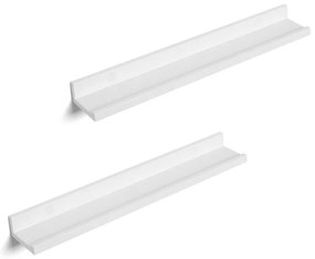 Set de 2 polițe de perete SHELFY, albe