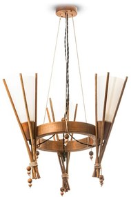 Lustra rustica fabricata manual din lemn MEXICANA 3L