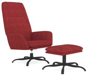 3097842 vidaXL Scaun de relaxare cu taburet, roșu vin, catifea