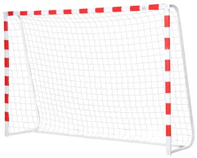 Plasa de Fotbal HOMCOM, Poarta de fotbal si fotbal de teren mic din plastic PE pentru Adulto si Copii, 302x83x201 cm | Aosom RO