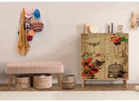 Mobilier pentru hol Maluxe 734 (Stejar sonoma + Piatră). 1089073