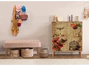 Mobilier pentru hol Maluxe 734 (Stejar sonoma + Piatră). 1089073