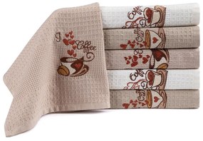 Set prosoape bucătărie vafelă CAFEA 40 x 60 cm 6 buc