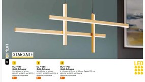 Plafoniera LED moderna stil minimalist STARGATE 27W negru/auriu