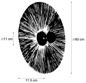 Lampa de perete rustica neagra cu sfoara 60 cm - Leia