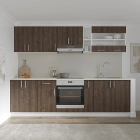 Set haaus V19, Stejar Bronz/Alb, Blat Thermo 28 mm, L 260 cm