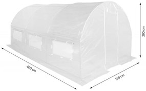 Solariu de aluminiu 250 x 400 cm (10 m2) alb