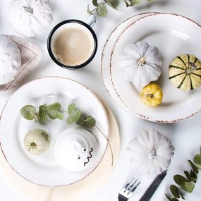 Set 6 Farfurii Glaze Alb-Lapte 22cm