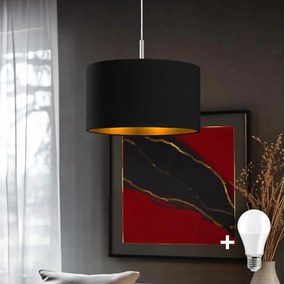 Eglo TUNJA - Pendul LED pe cablu, 1xE27/60W/230V, negru