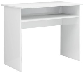 801176 vidaXL Birou, alb extralucios, 90 x 50 x 74 cm, PAL
