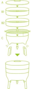 Recipient de compostare Urbalive, verde
