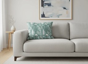 Husa decorativa pentru perna WILD FLOWERS 50x70 cm, mentolov