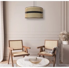 Lustră pe cablu Duolla DUO 1xE27/15W/230V d. 40 cm ratan/negru