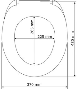 WENKO 22015100 - Capac WC WENGE 35,5x42,5 cm maro/argintiu