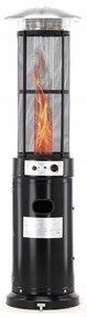 Încălzitor de terasă pe gaz cu regulator și manșon de protecție 1,8 m, negru