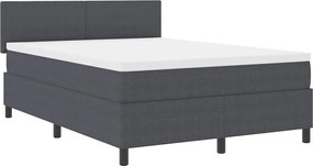 vidaXL Pat cu arcuri cu headboard Gri închis și alb 160 x 200 cm