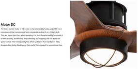 Lustra cu Ventilator si telecomanda JUST FAN XS LED negru/maro