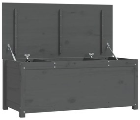 823541 vidaXL Cutie de depozitare, gri, 110x50x45,5 cm, lemn masiv de pin