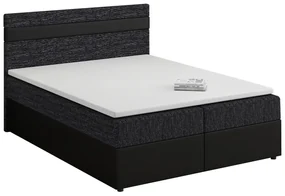 Pat matrimonial Boxspring 160x200 cm Mimosa (cu saltea și somieră) (negru + negru). 1007810