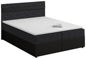 Pat matrimonial Boxspring 180x200 cm Mimosa (cu saltea și somieră) (negru + negru). 1007817