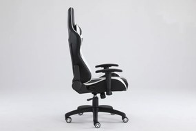 Scaun gaming Genator V3, Negru/Alb