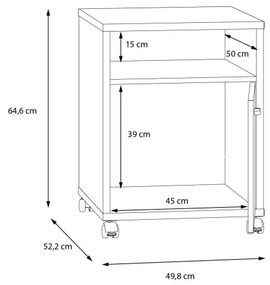 Comoda Cu Rotile West Valley 50 Cm