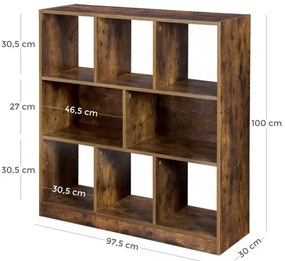 Bibliotecă NAVARO, maro