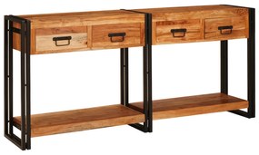 vidaXL Masă Consolă 2 2 pcs Maro 160 x 33 x 75 cm Lemn de Acacia masiv