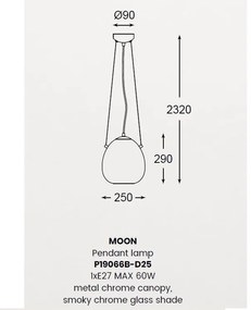Lustra, Pendul ultra modern, diametru 25cm MOON