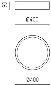 Plafoniera LED AVA 40cm, alb sau negru