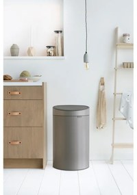Cos de gunoi Brabantia Touch Bin New 649732, 40 L, Inchidere silentioasa si lina, Spate plat, Gri