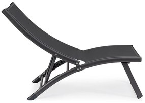 Șezlong de grădină gri antracit din metal Taylor – Bizzotto