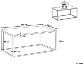Masă de cafea DELAND (MDF) (negru + auriu cu efect marmură). 1018601