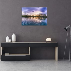 Tablou pe sticlă cu lac (70x50 cm)