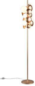 Lampadar alb-auriu cu abajur din sticlă (înălțime 155 cm) Bubble – Trio Select