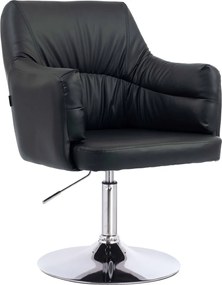 HR840N Scaun Negru Piele Ecologica cu Bază Cromata