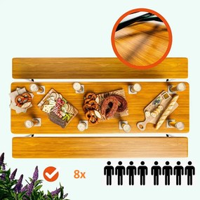 Set de masă pentru bere KLASIK, 170cm, maro natural Casaria