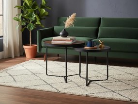 Mese de depozitare PENELOPE set 2 buc Ø 50 cm, maro/negru