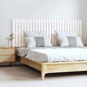 824859 vidaXL Tăblie de pat pentru perete, alb, 166x3x60 cm, lemn masiv pin