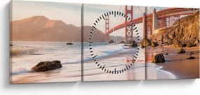 Tablou - Golden Gate Bridge (cu ceas) (90x30 cm)
