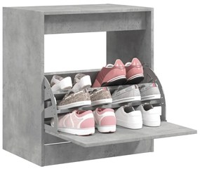 vidaXL Pantofar, gri beton, 60x42x69 cm, lemn compozit