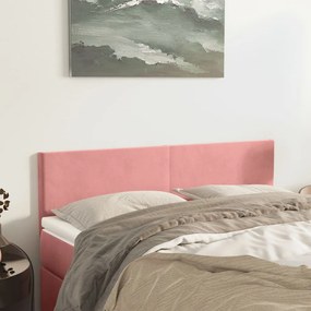 345803 vidaXL Tăblii de pat, 2 buc, roz, 72x5x78/88 cm, catifea