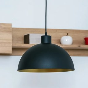 Lustră pe cablu VESPER, 1x E27/15W/230 V, Ø 30 cm, negru/auriu