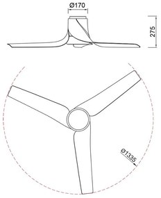 Lustra LED, Ventilator cu telecomanda, USHUAIA alb MA-8717