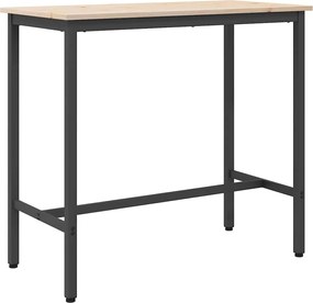 vidaXL masă natural 100 x 50 x 91 cm Lemn ingineresc și oțel