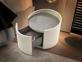 Noptiera rotunda cu sertar Iza khaki