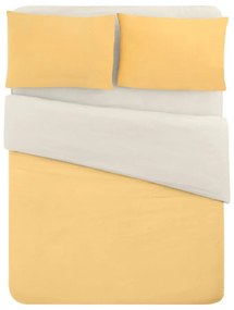 Lenjerie de pat galben-crem din bumbac pentru pat dublu-extins și cearceaf 200x220 cm – Mila Home