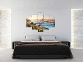 Tablou cu orașul Budapesta și râu (150x105 cm)