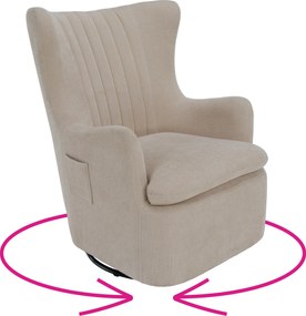 Scaun pivotant de relaxare, gri-bej, MAREN